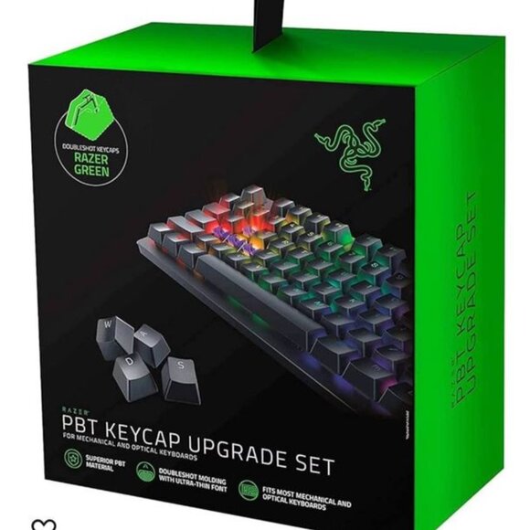 New Razer PBT Keycap Upgrade Set Green Desktop
